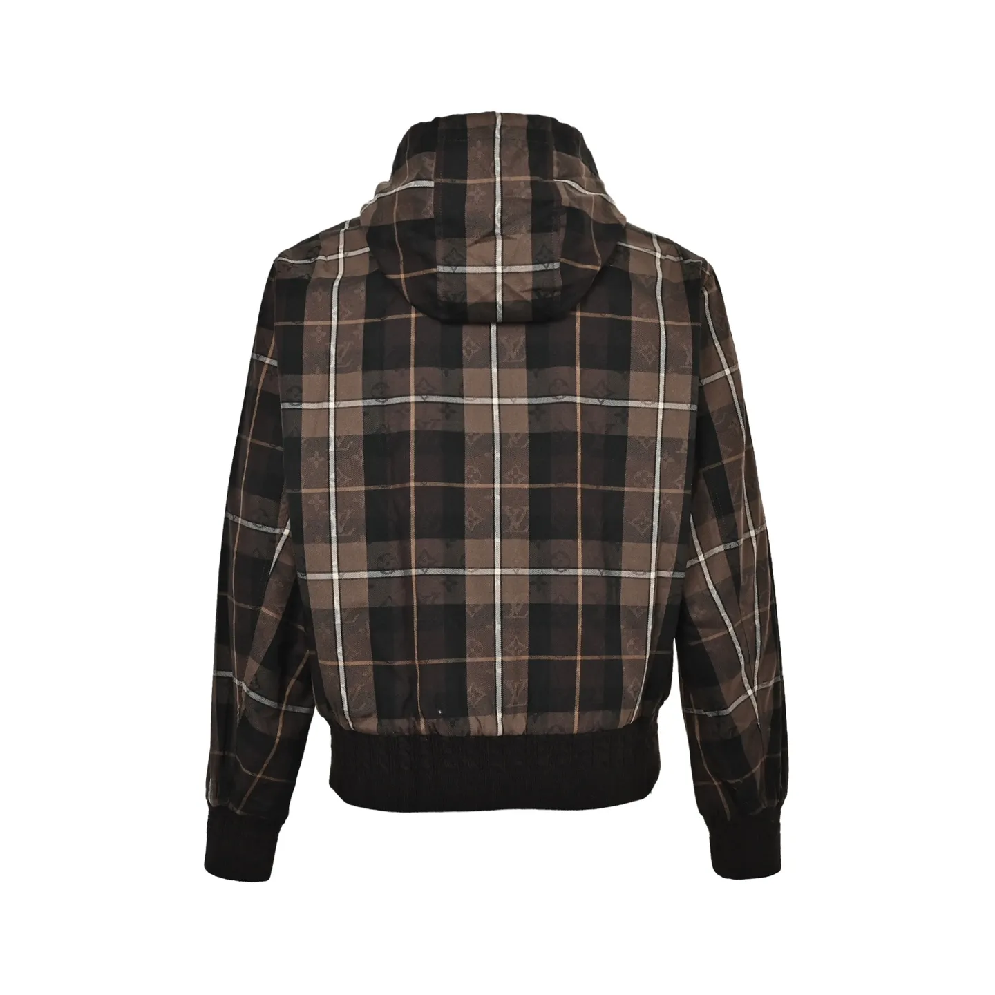Louis Vuitton/Louis Vuitton Retro plaid curved letter embroidered hooded jacket